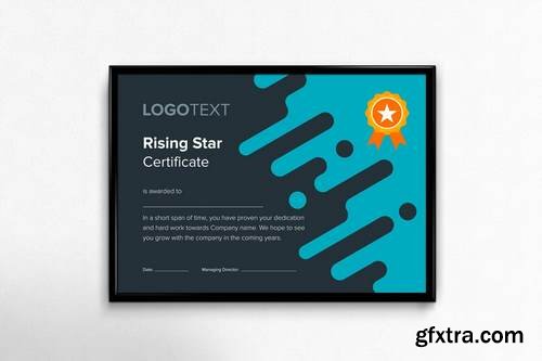 Creative Blue Rising Star Certificate