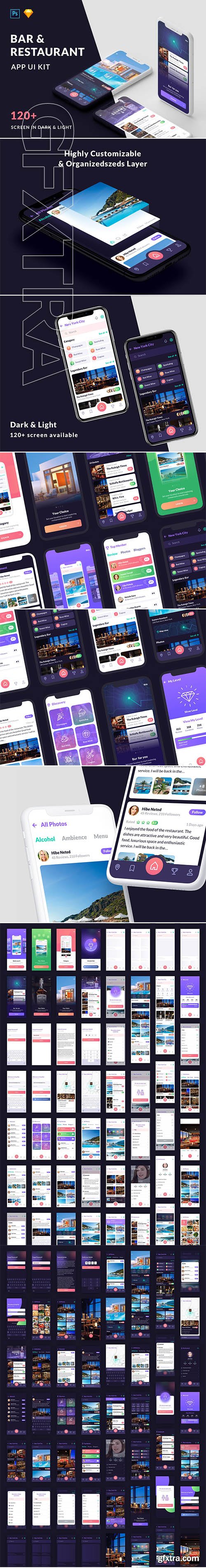 CreativeMarket - Cabar iOS UI Kit - Restaurants, Bar 2633892