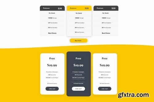 Business Pricing Table UI Template PSD