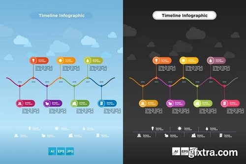 Timeline Infographics With Two Variations