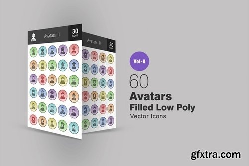 Animal Faces_Avatars_ Filled Low Poly Icons