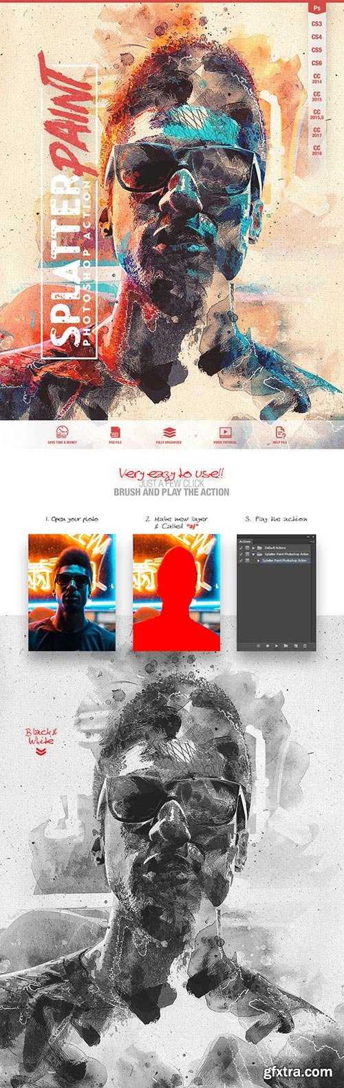 GraphicRiver - Splatter Paint Photoshop Action CS3+ - 22142198