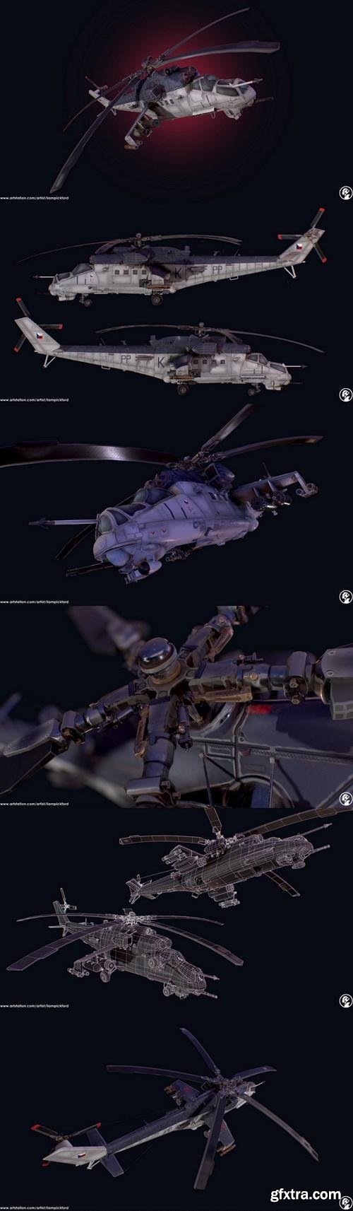 Mi24 Helicopter 3D Model