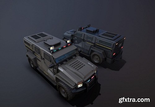 APC Military Vehicle Game Asset 3D Model