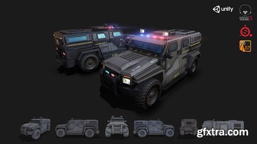 APC Military Vehicle Game Asset 3D Model