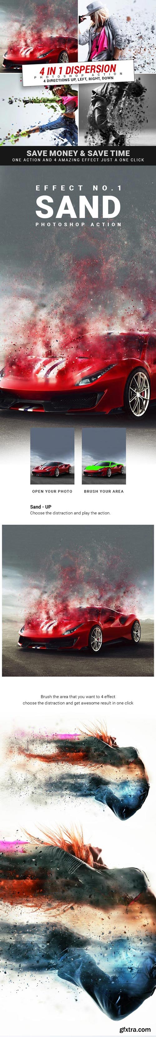 GraphicRiver - 4 in 1 Dispersion Photoshop Action - 21990130