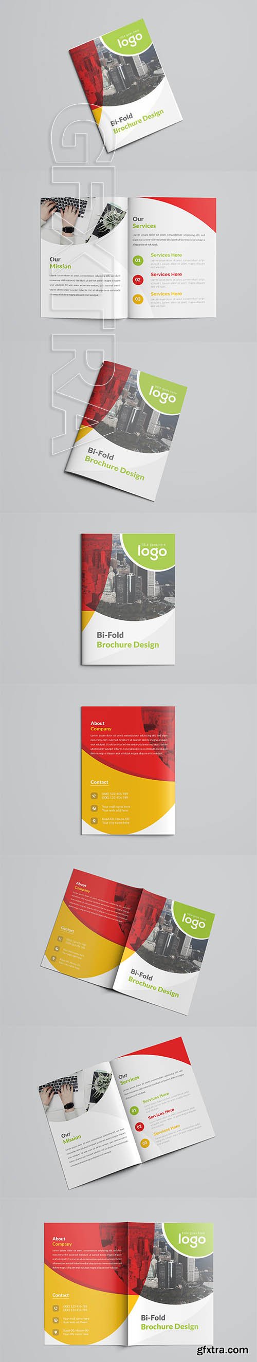 CreativeMarket - Colorful Business Bifold Brochure 2632902