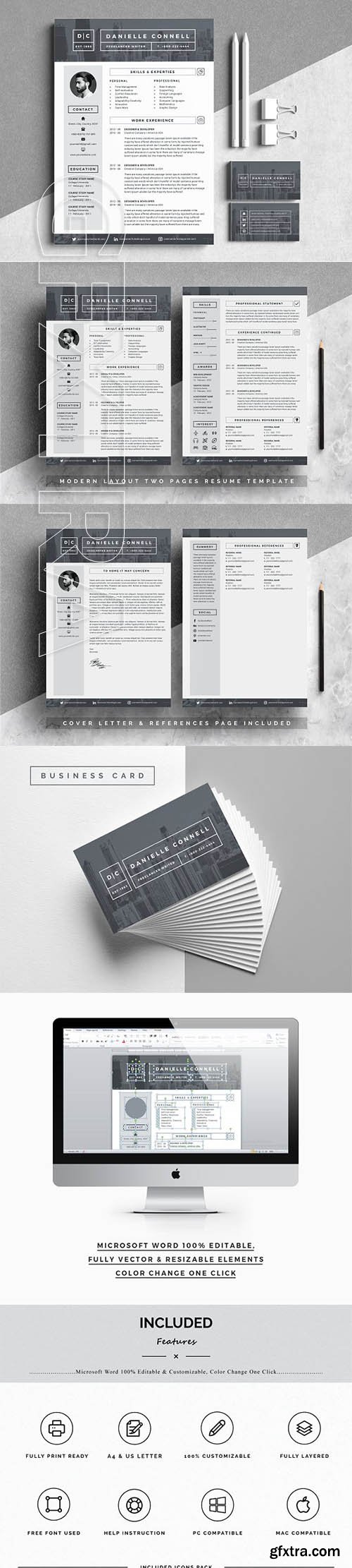 CreativeMarket - Modern Resume Word Pages 2634880