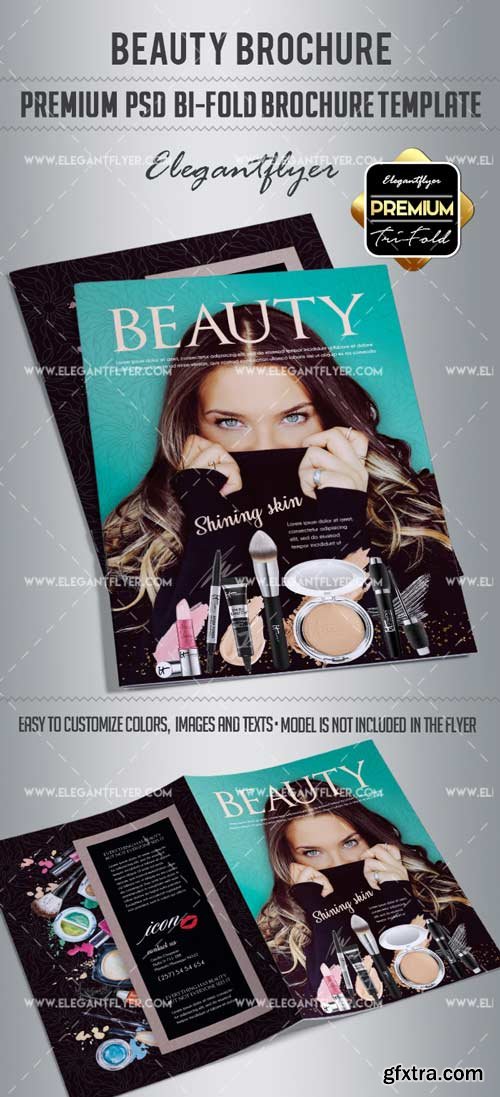 Beauty V1 2018 Bi-Fold Brochure PSD Template