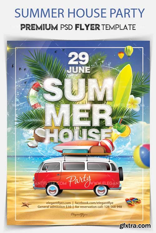 Summer House Party V004 2018 Flyer PSD Template