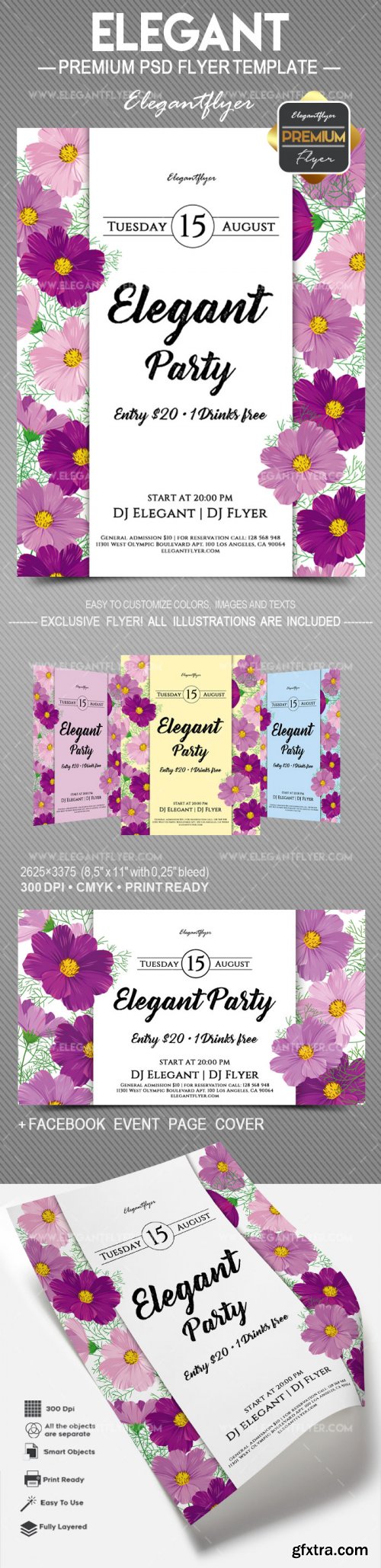 Elegant party V17 2018 Flyer PSD Template