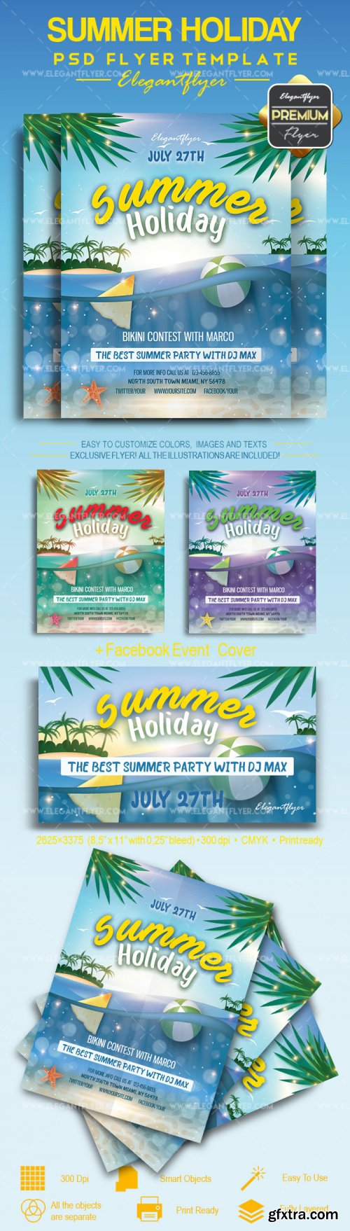 Summer Holiday V12 2018 Flyer PSD Template