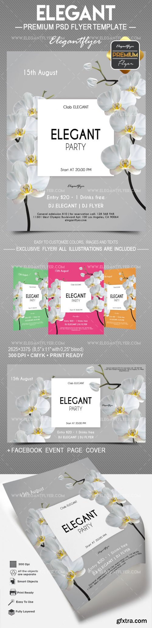 Elegant party V12 2018 Flyer PSD Template