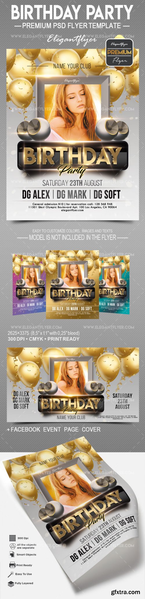 Birthday Party V18 2018 Flyer PSD Template