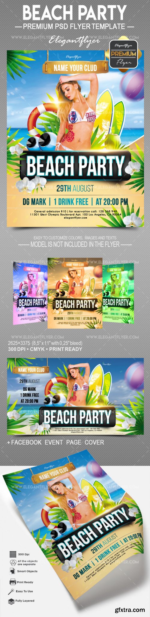 Beach Party V14 2018 Flyer PSD Template