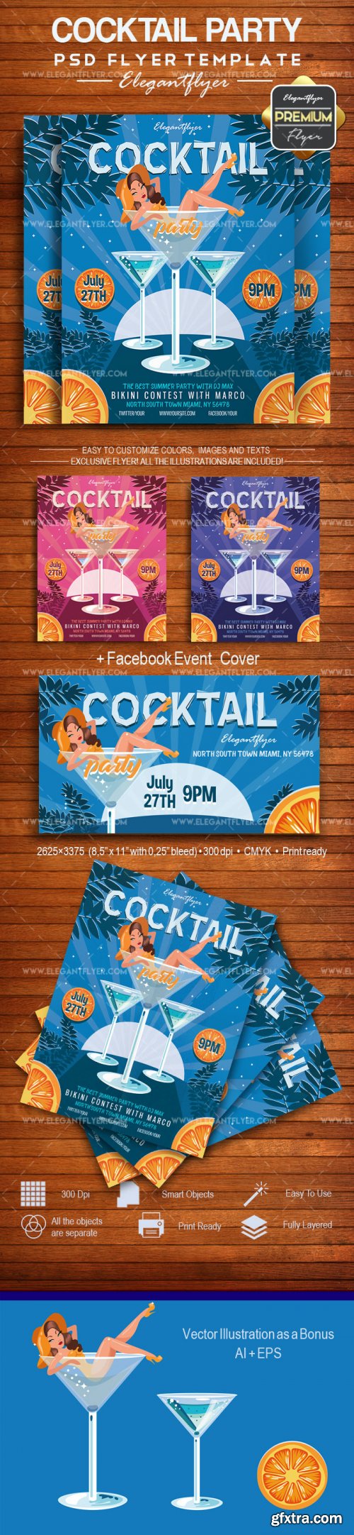 Cocktail Party v12 2018 Flyer PSD Template