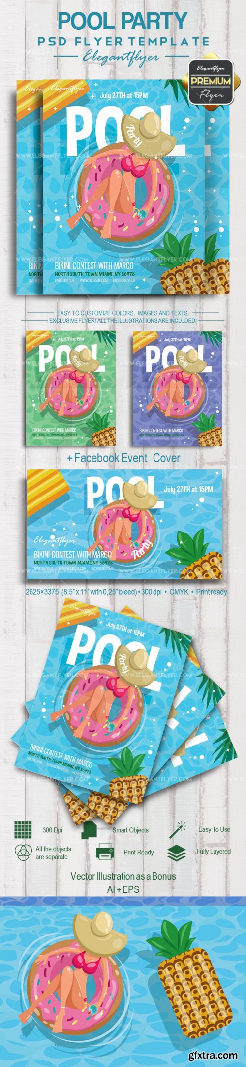 Pool Party V8 2018 Flyer PSD Template