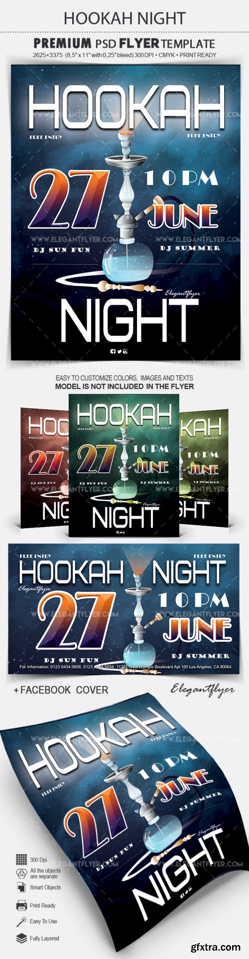 Hookah Night V5 2018 Flyer PSD Template