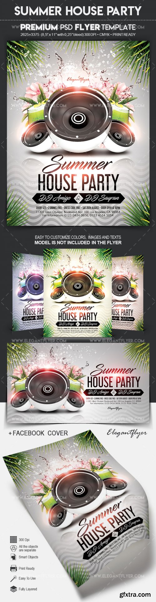 Summer House Party v1 2018 Flyer PSD Template