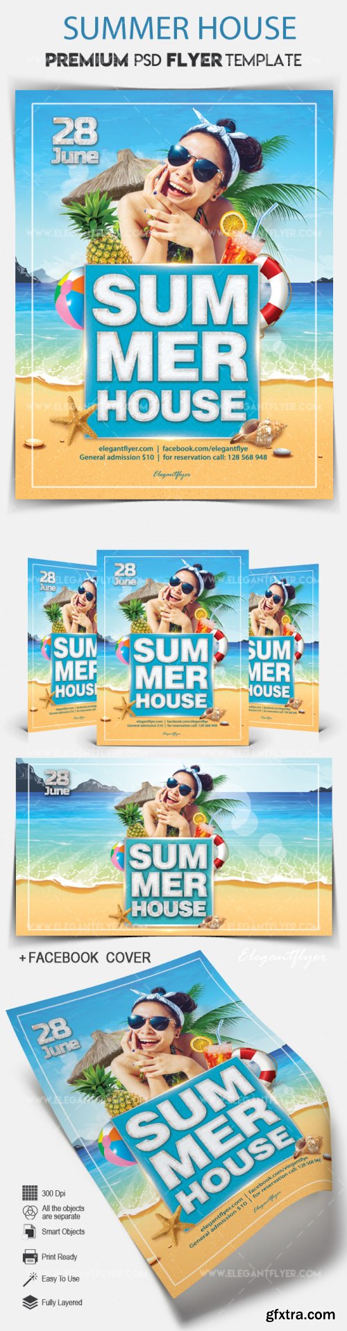 Summer House V3 2018 Flyer PSD Template