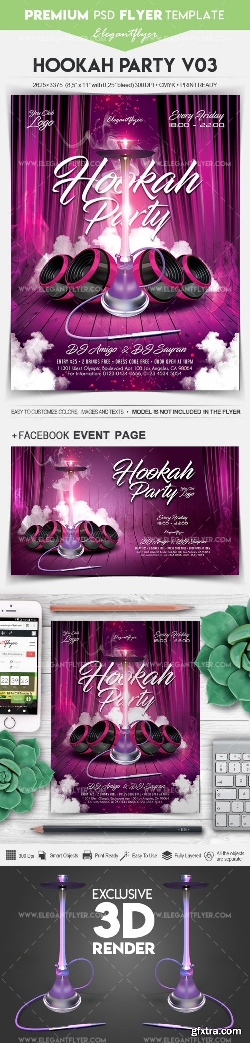 Hookah Party V09 Flyer PSD Template