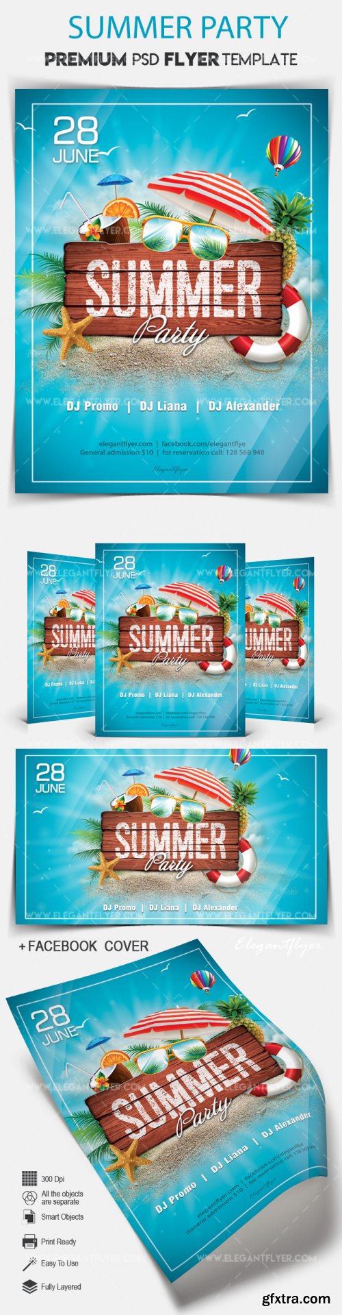 Summer Party V15 2018 Flyer PSD Template