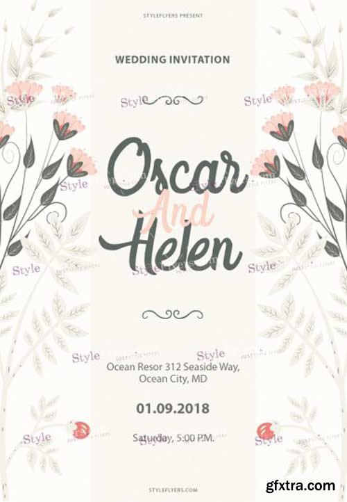 Wedding Invitation V12 2018 PSD Flyer Template