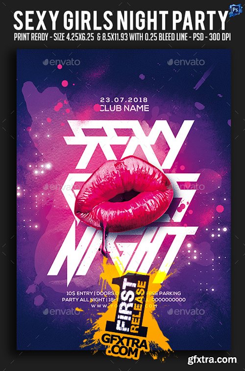 GraphicRiver - Sexy Girls Night Party Flyer 22195108