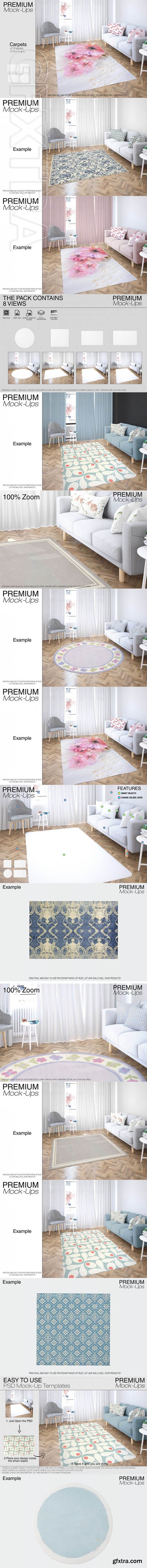 Carpets in Living Room Mockup Set