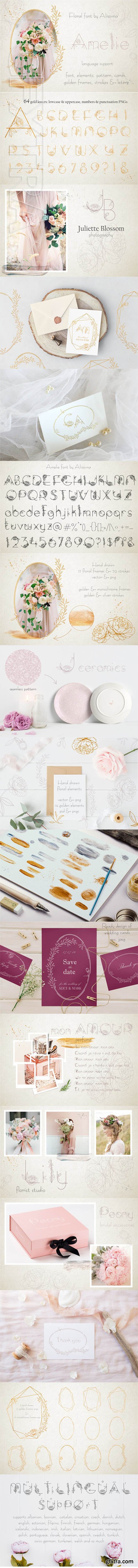 Amelie Floral Display Font