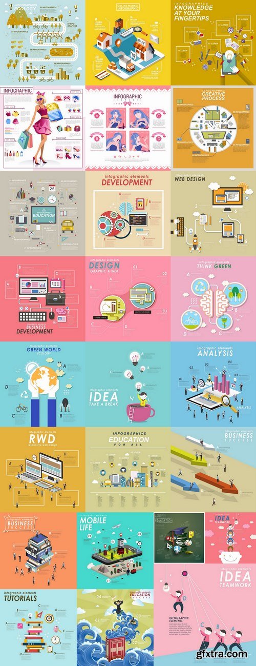 Business infographics education Web design element icon 25 EPS