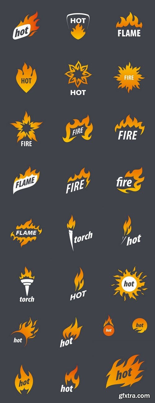 Fire picture vector logo illustration of the business campaign 44-25 Eps