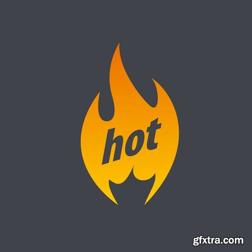 Fire picture vector logo illustration of the business campaign 44-25 Eps