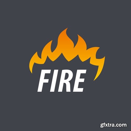 Fire picture vector logo illustration of the business campaign 44-25 Eps