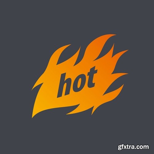 Fire picture vector logo illustration of the business campaign 44-25 Eps