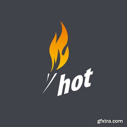 Fire picture vector logo illustration of the business campaign 44-25 Eps