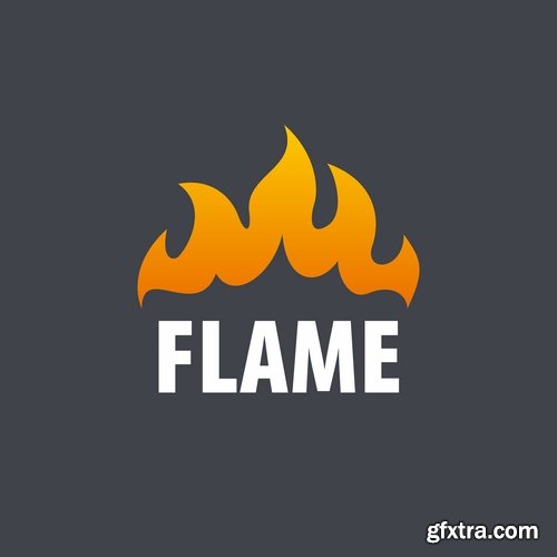 Fire picture vector logo illustration of the business campaign 44-25 Eps