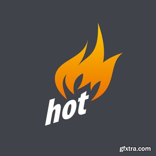 Fire picture vector logo illustration of the business campaign 44-25 Eps