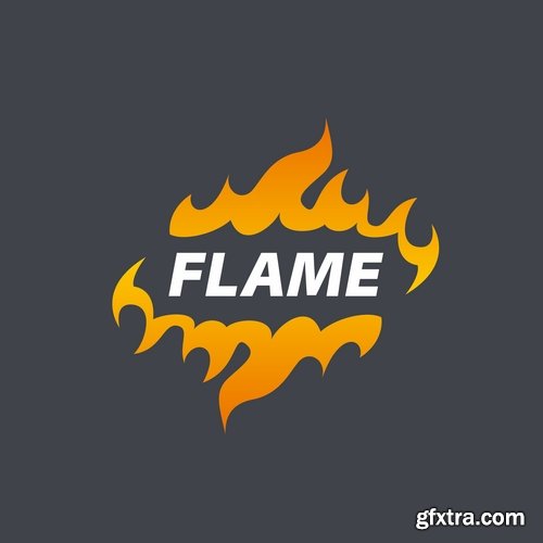 Fire picture vector logo illustration of the business campaign 44-25 Eps