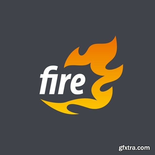 Fire picture vector logo illustration of the business campaign 44-25 Eps