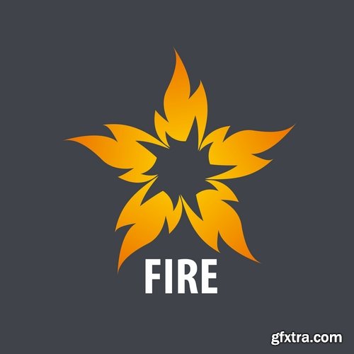 Fire picture vector logo illustration of the business campaign 44-25 Eps