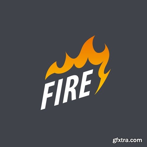 Fire picture vector logo illustration of the business campaign 44-25 Eps