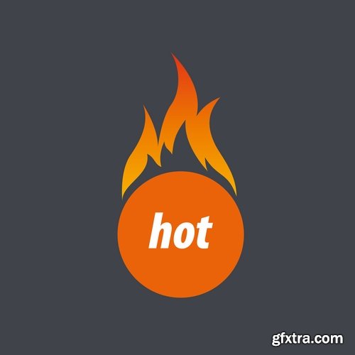 Fire picture vector logo illustration of the business campaign 44-25 Eps