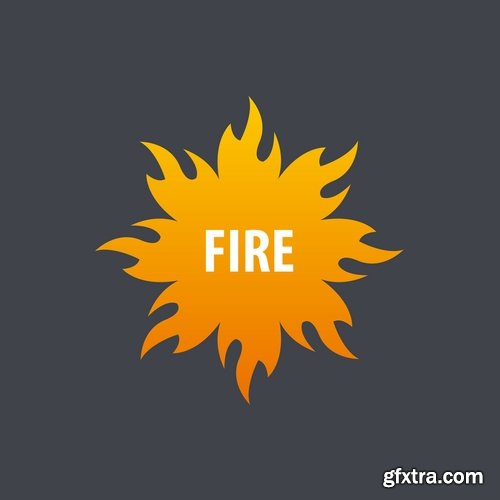 Fire picture vector logo illustration of the business campaign 44-25 Eps