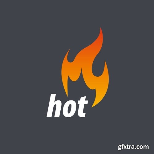 Fire picture vector logo illustration of the business campaign 44-25 Eps