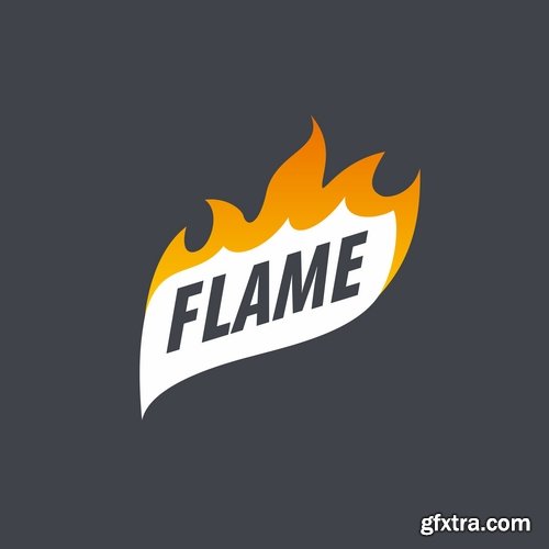 Fire picture vector logo illustration of the business campaign 44-25 Eps