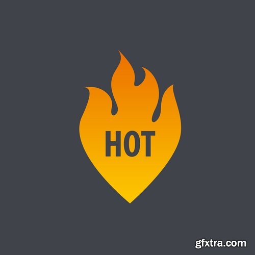 Fire picture vector logo illustration of the business campaign 44-25 Eps