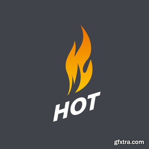 Fire picture vector logo illustration of the business campaign 44-25 Eps