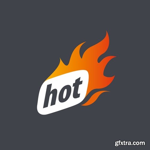 Fire picture vector logo illustration of the business campaign 44-25 Eps