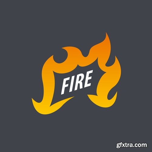 Fire picture vector logo illustration of the business campaign 44-25 Eps